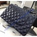 Chanel Small Classic Flap Bag in Dark Blue Lambskin with silver hardware