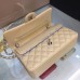 Chanel Small Classic Flap Bag in Tan Lambskin with silver hardware