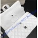 Chanel Small Classic Flap Bag in White Lambskin with silver hardware