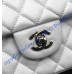 Chanel Small Classic Flap Bag in White Lambskin with silver hardware