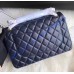 Chanel Jumbo Classic Flap Bag in Dark Blue Lambskin with golden hardware