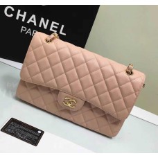 Chanel Jumbo Classic Flap Bag in Pink Caviar Leather with golden hardware