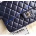 Chanel Jumbo Classic Flap Bag in Dark Blue Lambskin with silver hardware