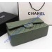 Chanel Jumbo Classic Flap Bag in Green Lambskin with silver hardware