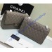 Chanel Jumbo Classic Flap Bag in Gray Caviar Leather with silver hardware