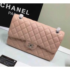 Chanel Jumbo Classic Flap Bag in Pink Caviar Leather with silver hardware
