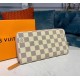 Louis Vuitton Damier Azur Zippy Wallet Rose Ballerine N63503-pink