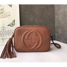 Gucci Soho Small Leather Disco Bag GU308364-light-brown