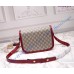 Gucci GG Supreme Horsebit 1955 shoulder bag GU602204C-red