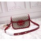 Gucci GG Supreme Horsebit 1955 shoulder bag GU602204C-red