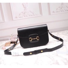 Gucci Leather Horsebit 1955 shoulder bag GU602204L-black
