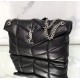 Saint Laurent LOULOU PUFFER Medium bag in quilted lambskin YSL577475B-black