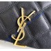 Saint Laurent BECKY chain wallet in quilted lambskin YSL585031-black