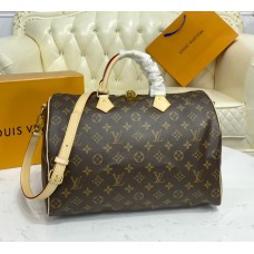 Louis Vuitton Monogram Canvas Speedy 35 with Shoulder Strap M40392