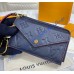 Louis Vuitton Monogram Empreinte Leather Card Holder Recto Verso M69421-navy-blue