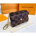 Louis Vuitton Damier Ebene Card Holder Recto Verso N60406-pink