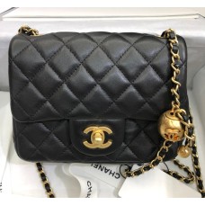 Chanel Mini Quilted Square Bag in Lambskin C1786-black