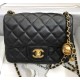 Chanel Mini Quilted Square Bag in Lambskin C1786-black