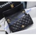 Chanel Mini Quilted Rectangular Bag in Lambskin C1787-black