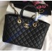 Chanel Quilted Shopping Tote C57974B-black