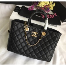 Chanel Quilted Shopping Tote C57974B-black