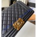 Chanel Boy Medium Quilted Flap Bag in Calfskin C67086AB-black