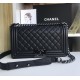 Chanel Boy Medium Quilted Flap Bag in Calfskin C67086CB-black