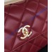 Chanel Flap Bag with Top Handle C92236A-wine-red