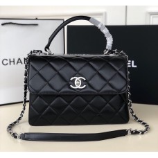 Chanel Flap Bag with Top Handle C92236B-black