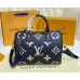 Louis Vuitton Monogram Empreinte Speedy Bandouliere 25 M58947-black-beige