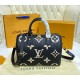 Louis Vuitton Monogram Empreinte Speedy Bandouliere 25 M58947-black-beige