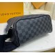 Louis Vuitton Damier Graphite Dopp Kit Toilet Pouch N40127-black