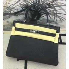 Hermes Kelly 28cm in Togo Leather Palladium Hardware H5528W-Black