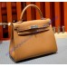 Hermes Kelly 28cm in Togo Leather Palladium Hardware H5528W-terre