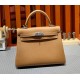Hermes Kelly 28cm in Togo Leather Palladium Hardware H5528W-terre