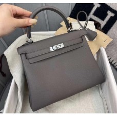 Hermes Kelly 32cm in Togo Leather Palladium Hardware H5532W-Etain
