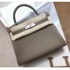 Hermes Kelly 32cm in Togo Leather Palladium Hardware H5532W-Etoupe
