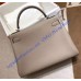 Hermes Kelly 32cm in Togo Leather Palladium Hardware H5532W-gris-tourterelle