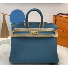 Hermes Birkin 30cm Togo Leather Golden Hardware H8830G-bleu-jean