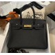 Hermes Birkin 30cm Togo Leather Golden Hardware H8830G-black