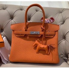 Hermes Birkin 30cm Togo Leather Palladium Hardware H8830W-orange