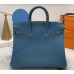 Hermes Birkin 35cm Togo Leather Golden Hardware H8835G-bleu-jean