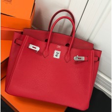 Hermes Birkin 35cm Togo Leather Palladium Hardware H8835W-rouge-casaque