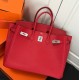 Hermes Birkin 35cm Togo Leather Palladium Hardware H8835W-rouge-casaque