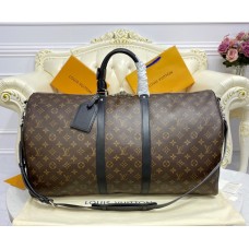 Louis Vuitton Monogram Macassar Keepall Bandouliere 55 M56714