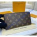 Louis Vuitton Monogram Canvas Zippy Wallet with Coquelicot Leather Lining m41896