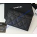 Chanel Quilted Card Holder in Caviar Leather CW80799-BB-black