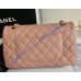 Chanel Small Classic Flap Bag in Pink Caviar Leather with golden hardware