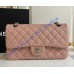 Chanel Small Classic Flap Bag in Pink Caviar Leather with silver hardware