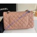 Chanel Small Classic Flap Bag in Pink Caviar Leather with silver hardware